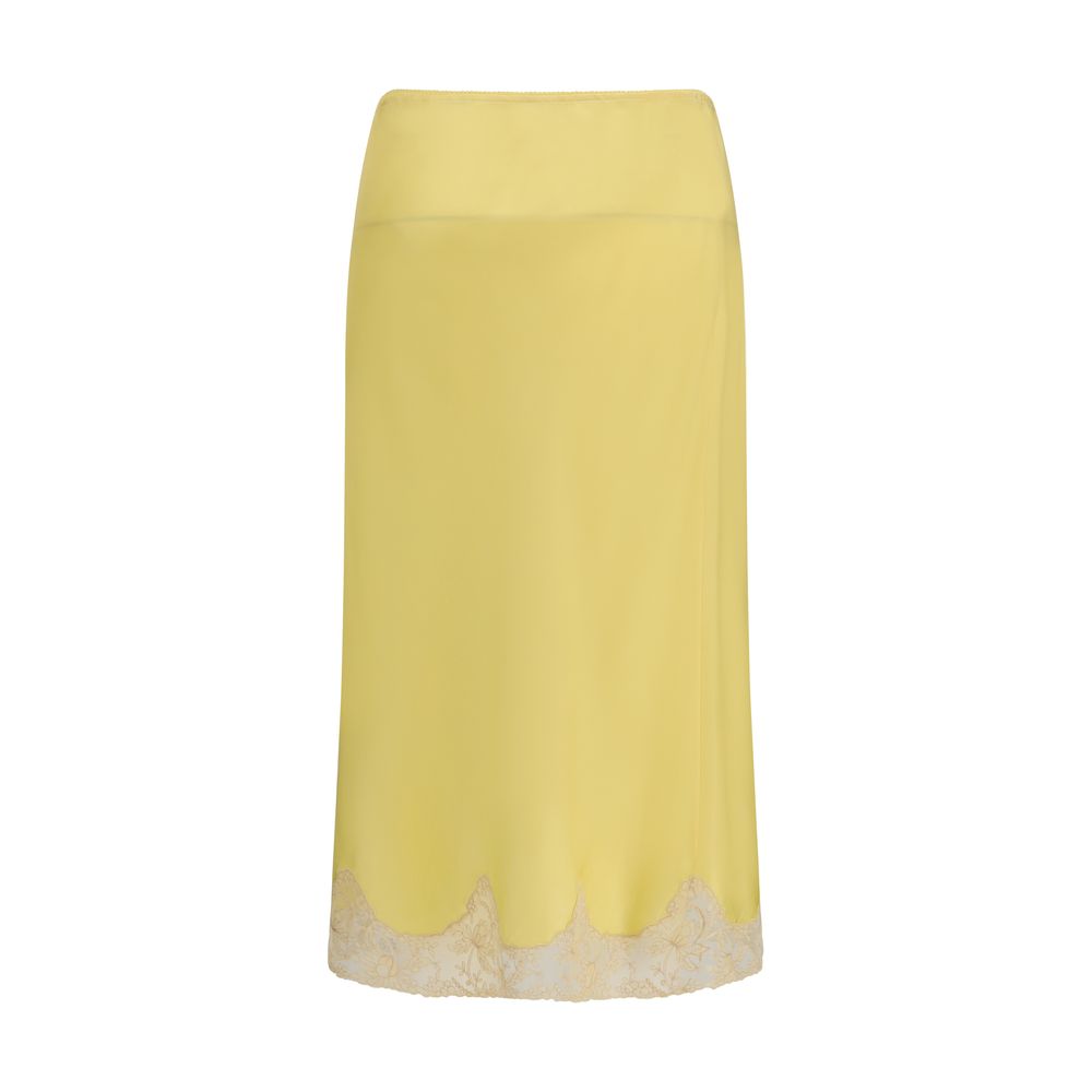 Falda Midi Saint Laurent De Seda Multicolor Fluida