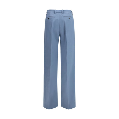 Pantalon Chino Ajusté En Coton Bleu Prada