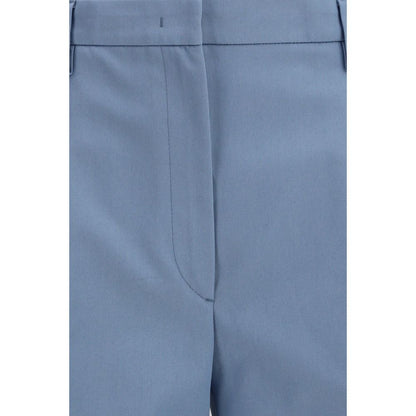 Pantalon Chino Ajusté En Coton Bleu Prada