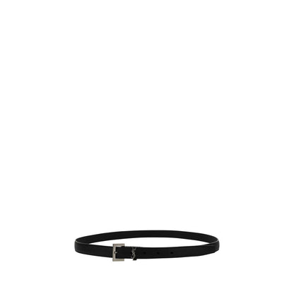 Ceinture fine Saint Laurent noire en cuir d'agneau Ovis Aries