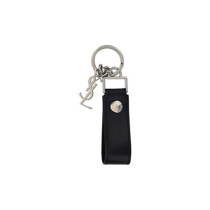 Llavero Saint Laurent de piel de becerro negra Bos Taurus