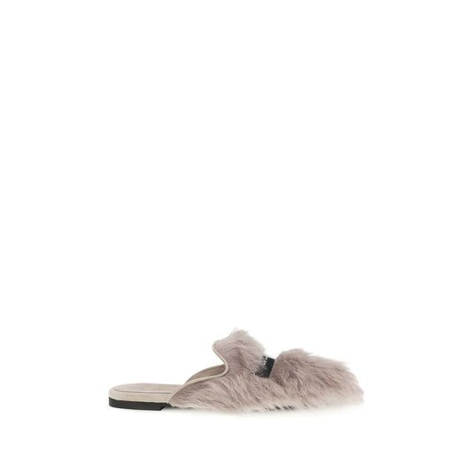 Mules de Dolce & Gabbana gris en piel de cordero Ovis Aries Aries