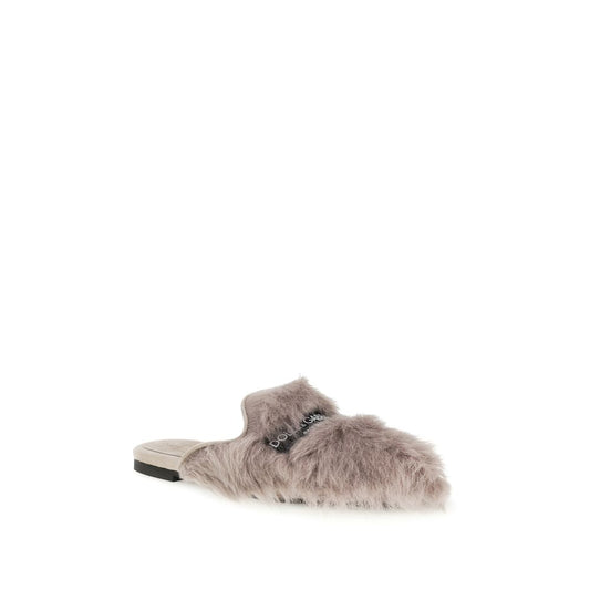 Mules de Dolce & Gabbana gris en piel de cordero Ovis Aries Aries