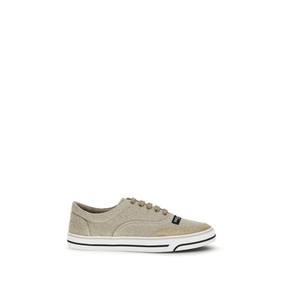 Baskets basses en lin beige Dolce & Gabbana