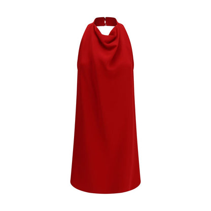 Red Pure Silk Fluid Silhouette Casual Dress Valentino Garavani