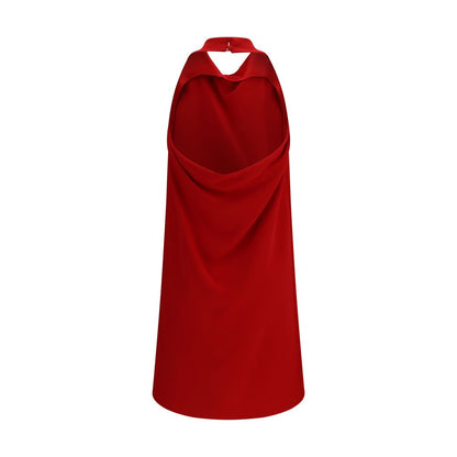 Red Pure Silk Fluid Silhouette Casual Dress Valentino Garavani