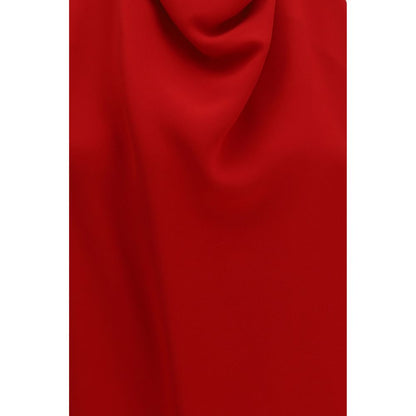 Red Pure Silk Fluid Silhouette Casual Dress Valentino Garavani