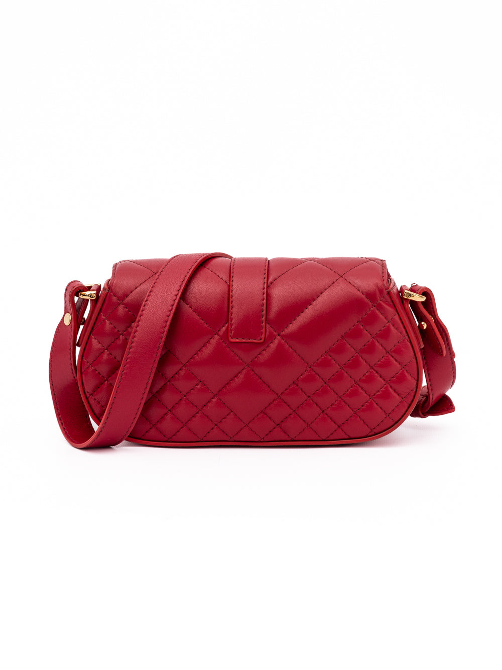 Bolso de Hombro Versace Acolchado de Piel Roja