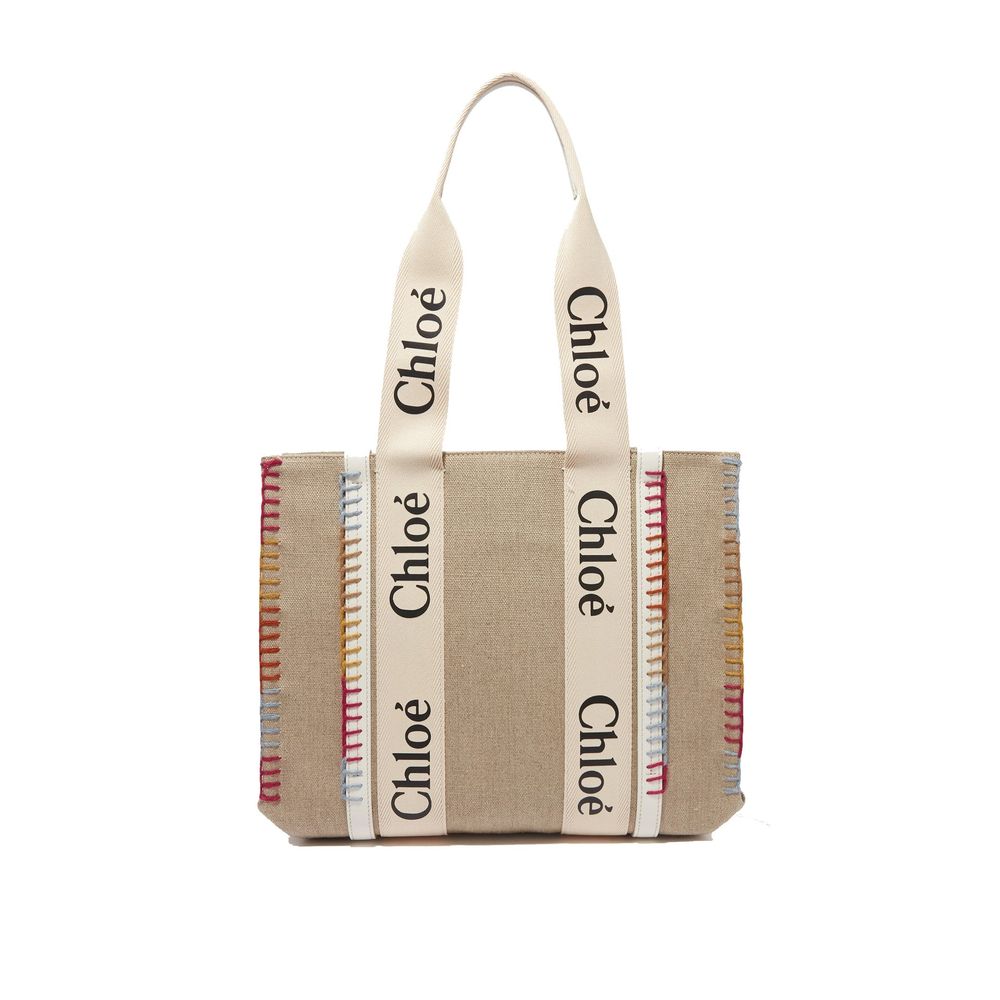 CHLOÉ BOLSO TOTE DE LINO BEIGE - CAPACIDAD PRÁCTICA OPTIMA