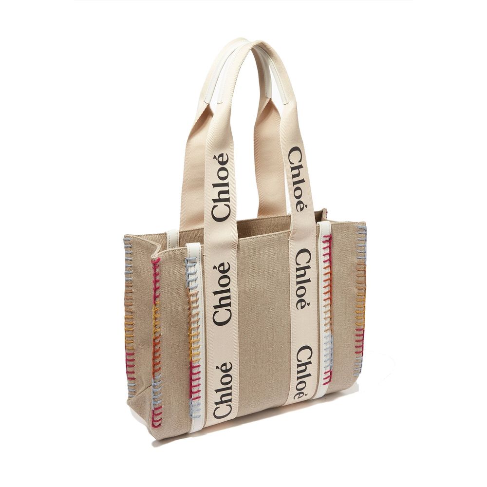 CHLOÉ BOLSO TOTE DE LINO BEIGE - CAPACIDAD PRÁCTICA OPTIMA
