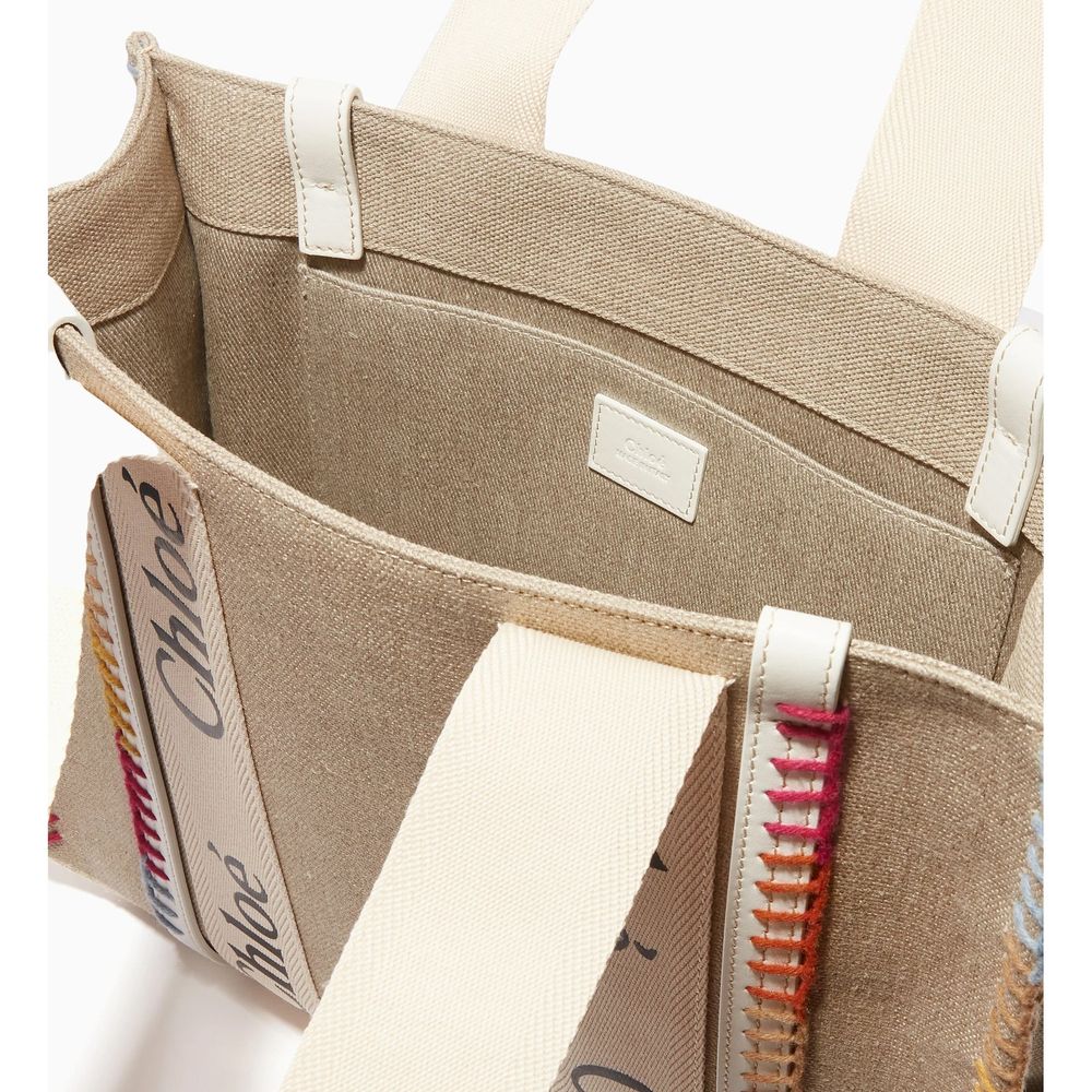 CHLOÉ BOLSO TOTE DE LINO BEIGE - CAPACIDAD PRÁCTICA OPTIMA