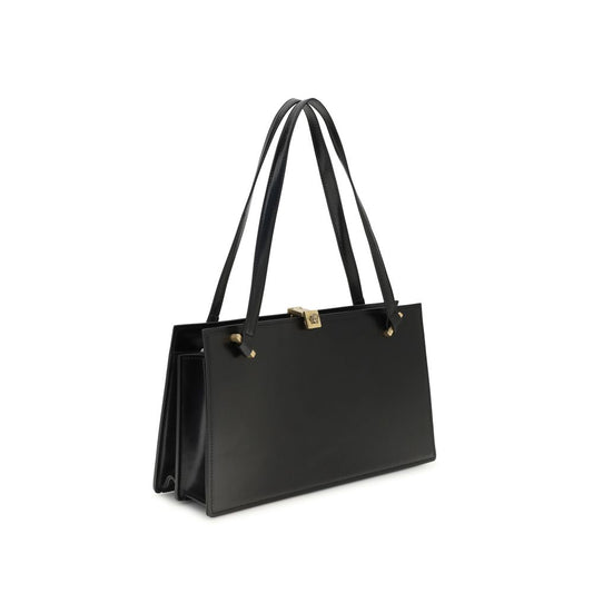 Bolso de hombro Versace de piel de ternera negra