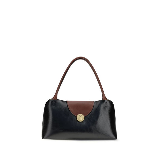 Bolso de hombro Versace de piel de ternera negra