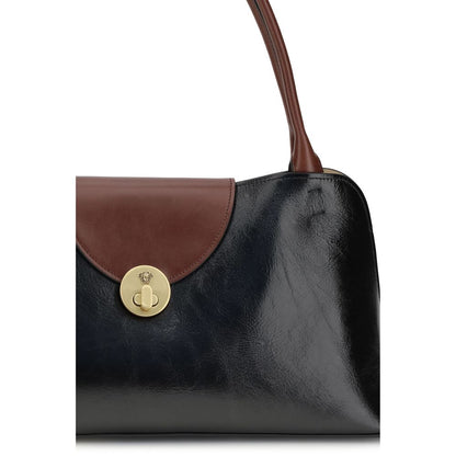 Bolso de hombro Versace de piel de ternera negra