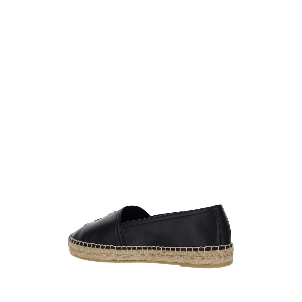 Espadrilles Saint Laurent noires en cuir d'agneau