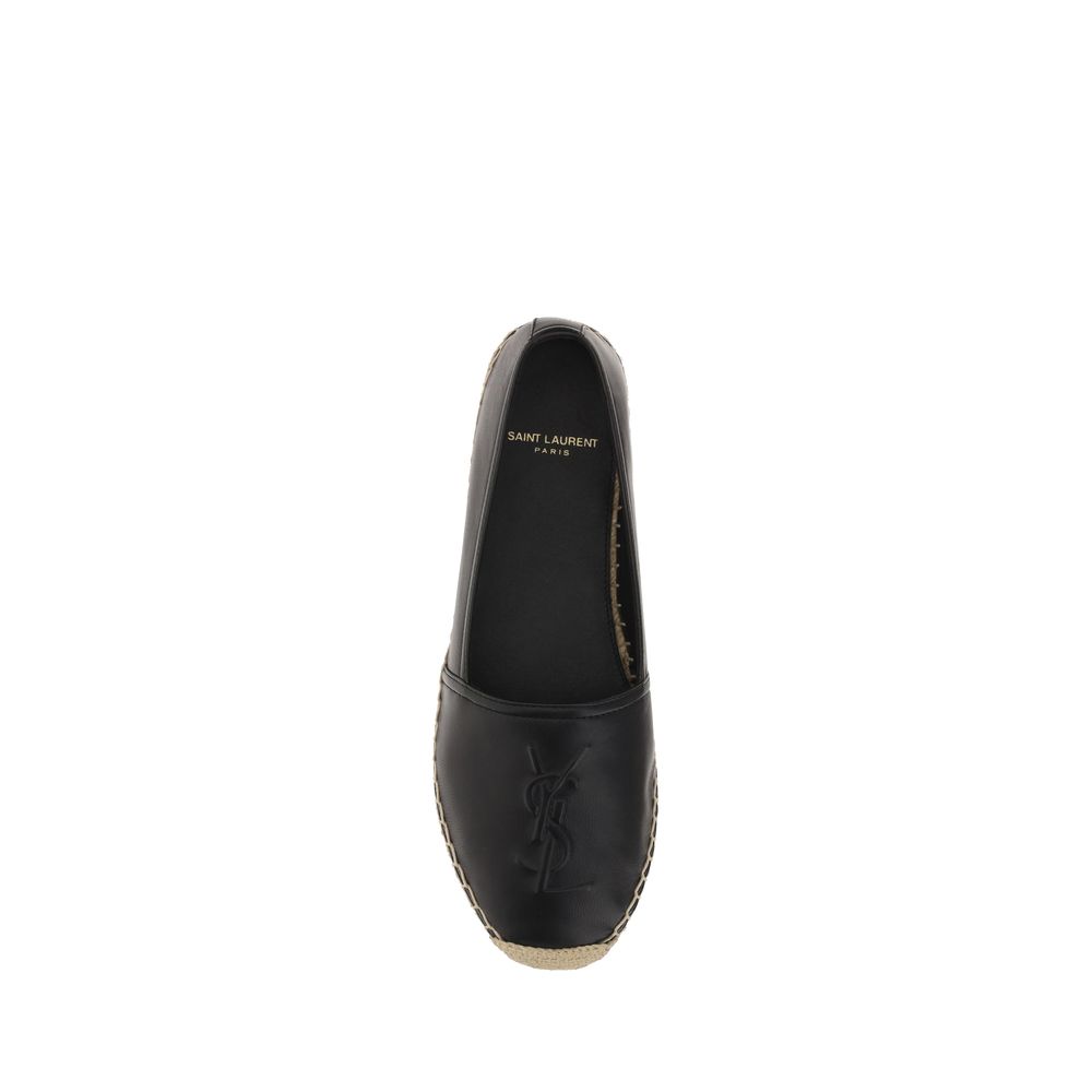 Espadrilles Saint Laurent noires en cuir d'agneau