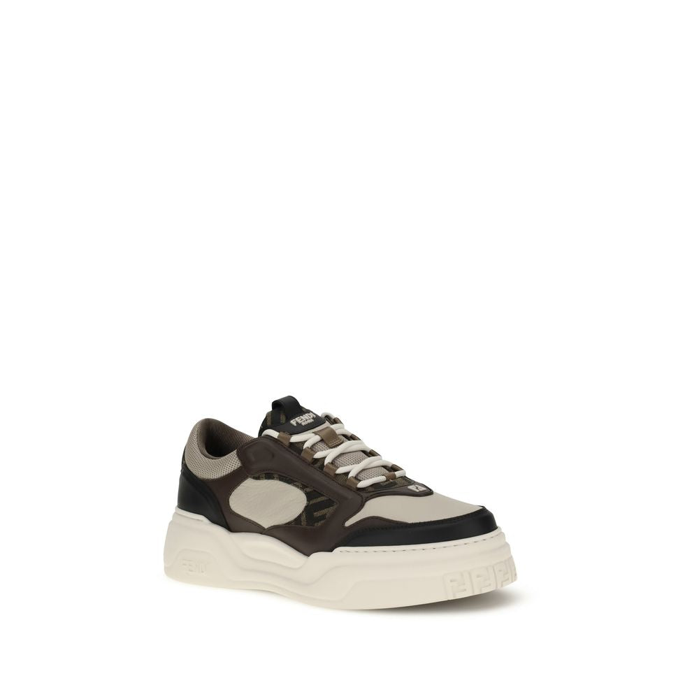 Zapatillas deportivas gruesas Fendi de piel de becerro negra Bos Taurus