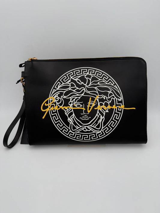 Cartera De Mano De Cuero Versace La Medusa Signature