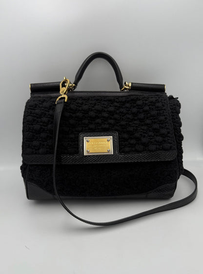 Dolce & Gabbana Bolso De Mano Pitón Y Macramé Sicily
