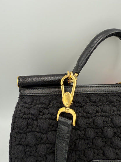 Dolce & Gabbana Bolso De Mano Pitón Y Macramé Sicily