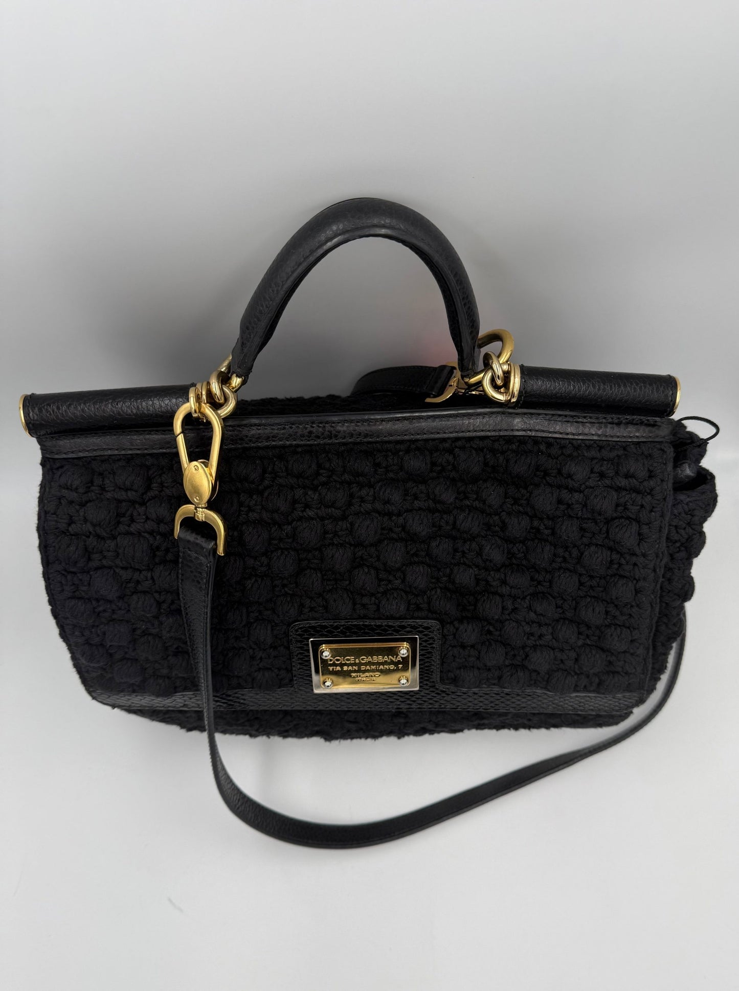 Dolce & Gabbana Bolso De Mano Pitón Y Macramé Sicily
