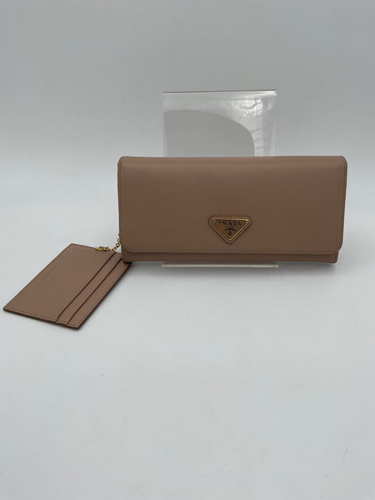 Prada Powder Saffiano Leather Wallet With Card Holder