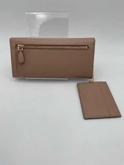 Portefeuille Prada en cuir Saffiano poudré avec porte-cartes