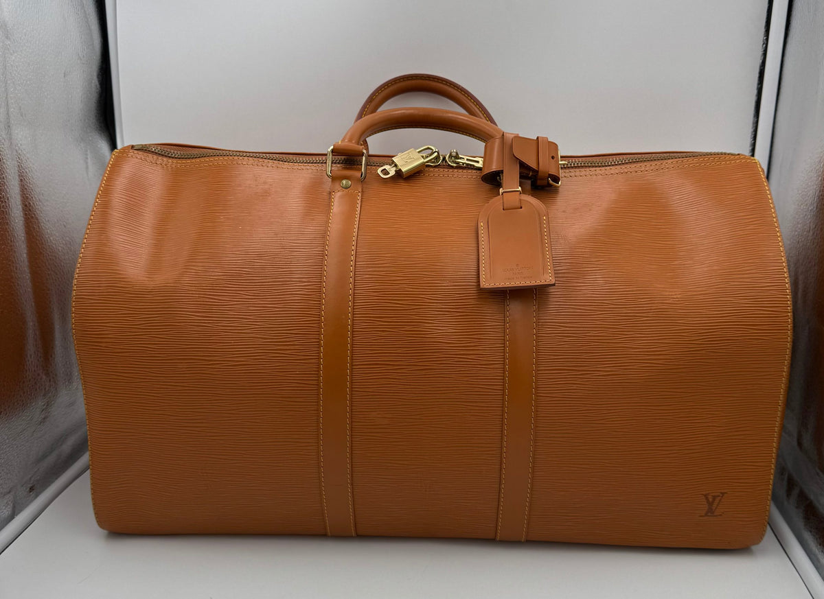 Louis Vuitton Sac de voyage Keepall 50 en cuir Épi marron résistant