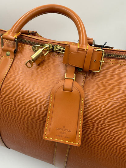 Louis Vuitton Sac de voyage Keepall 50 en cuir Épi marron résistant