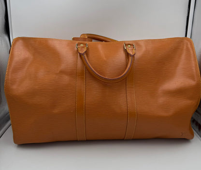 Louis Vuitton Sac de voyage Keepall 50 en cuir Épi marron résistant