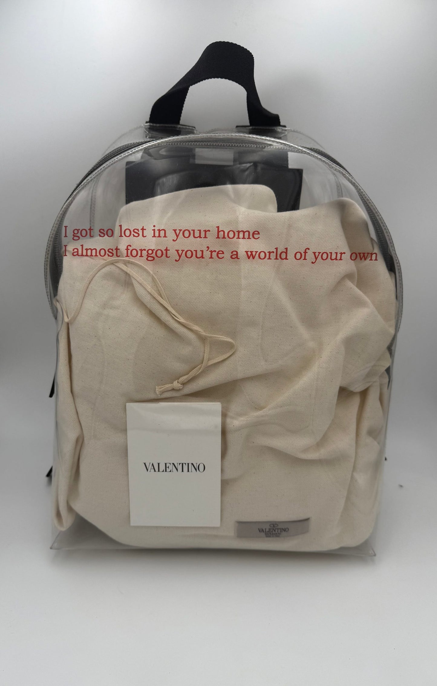 Valentino Garavani Transparent Plastic and Leather Backpack - Spacious Design