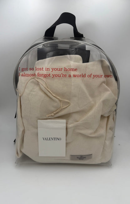 Valentino Garavani Transparent Plastic and Leather Backpack - Spacious Design