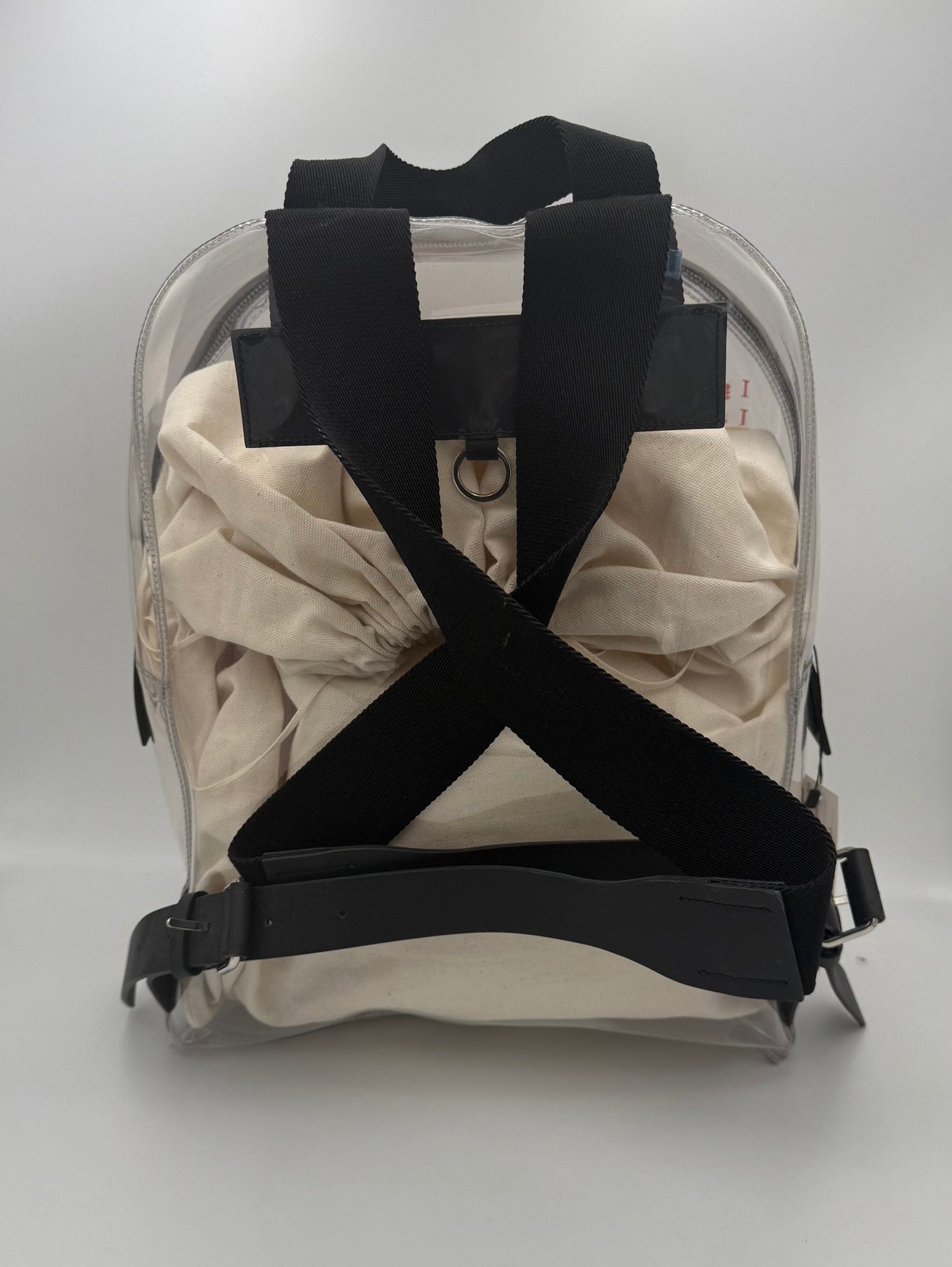 Valentino Garavani Transparent Plastic and Leather Backpack - Spacious Design