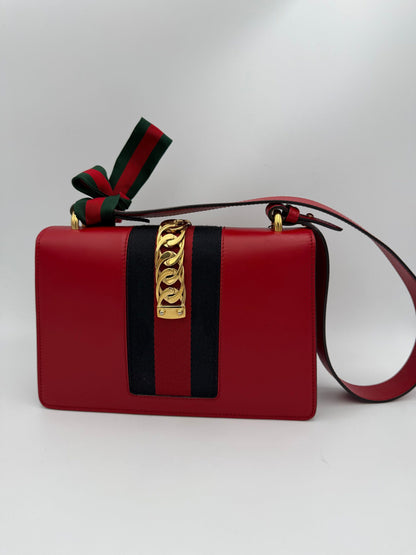 Gucci Bright Red Sylvie Handbag