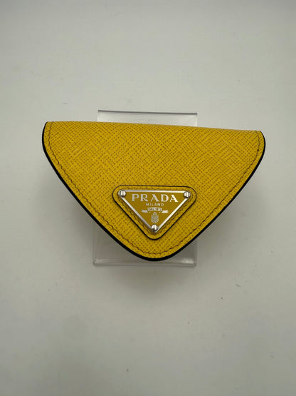 Porte-monnaie Prada en cuir Saffiano jaune