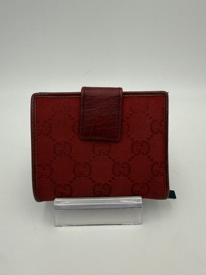Cartera Compacta Gucci De Lona Con Estampado Gg Recurrente