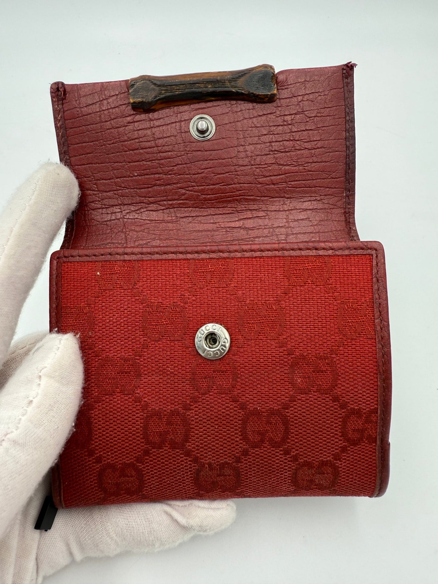 Cartera Compacta Gucci De Lona Con Estampado Gg Recurrente