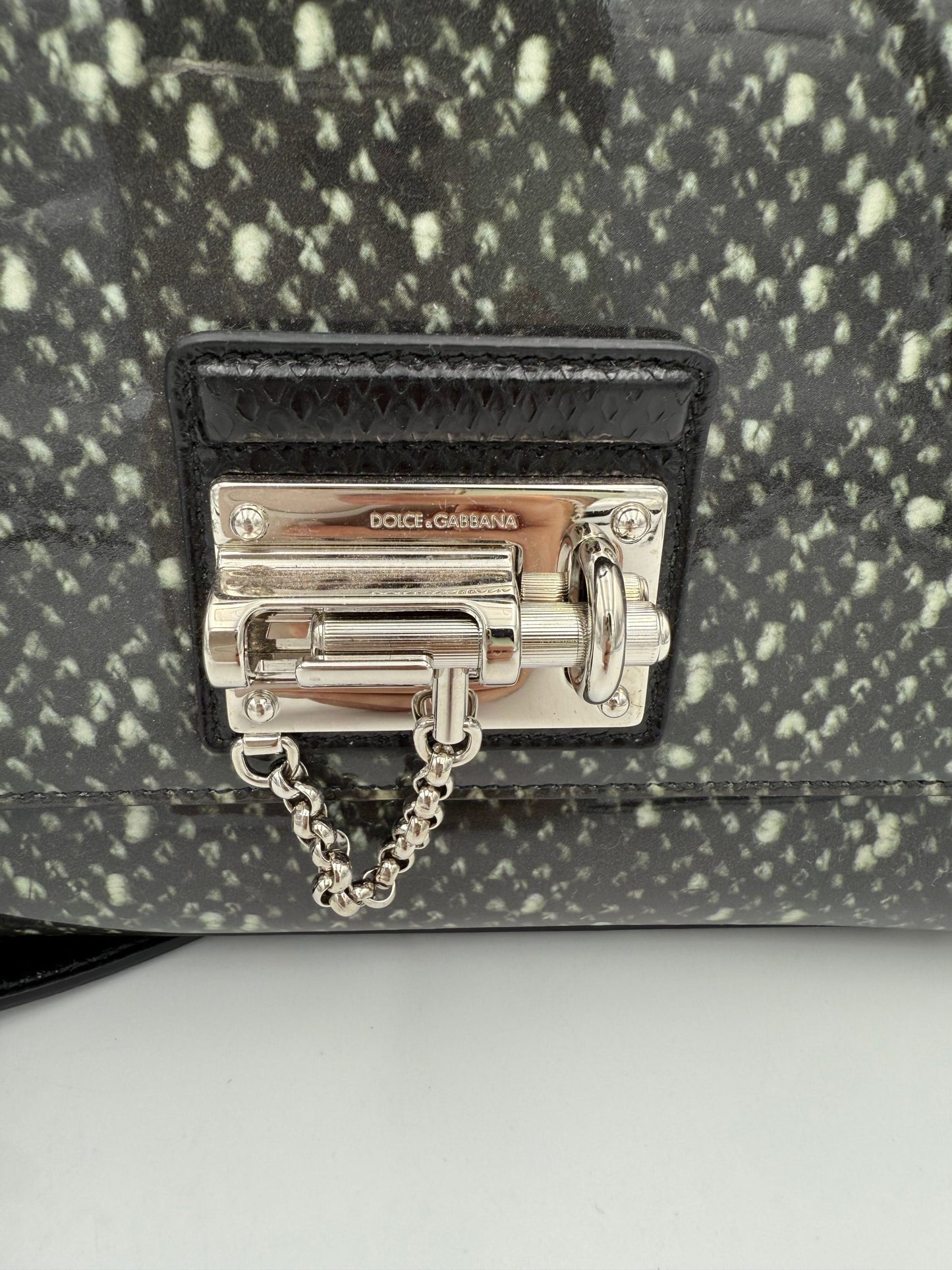 Dolce & Gabbana Bolso De Mano Monica De Pitón Y Acabado Lacado