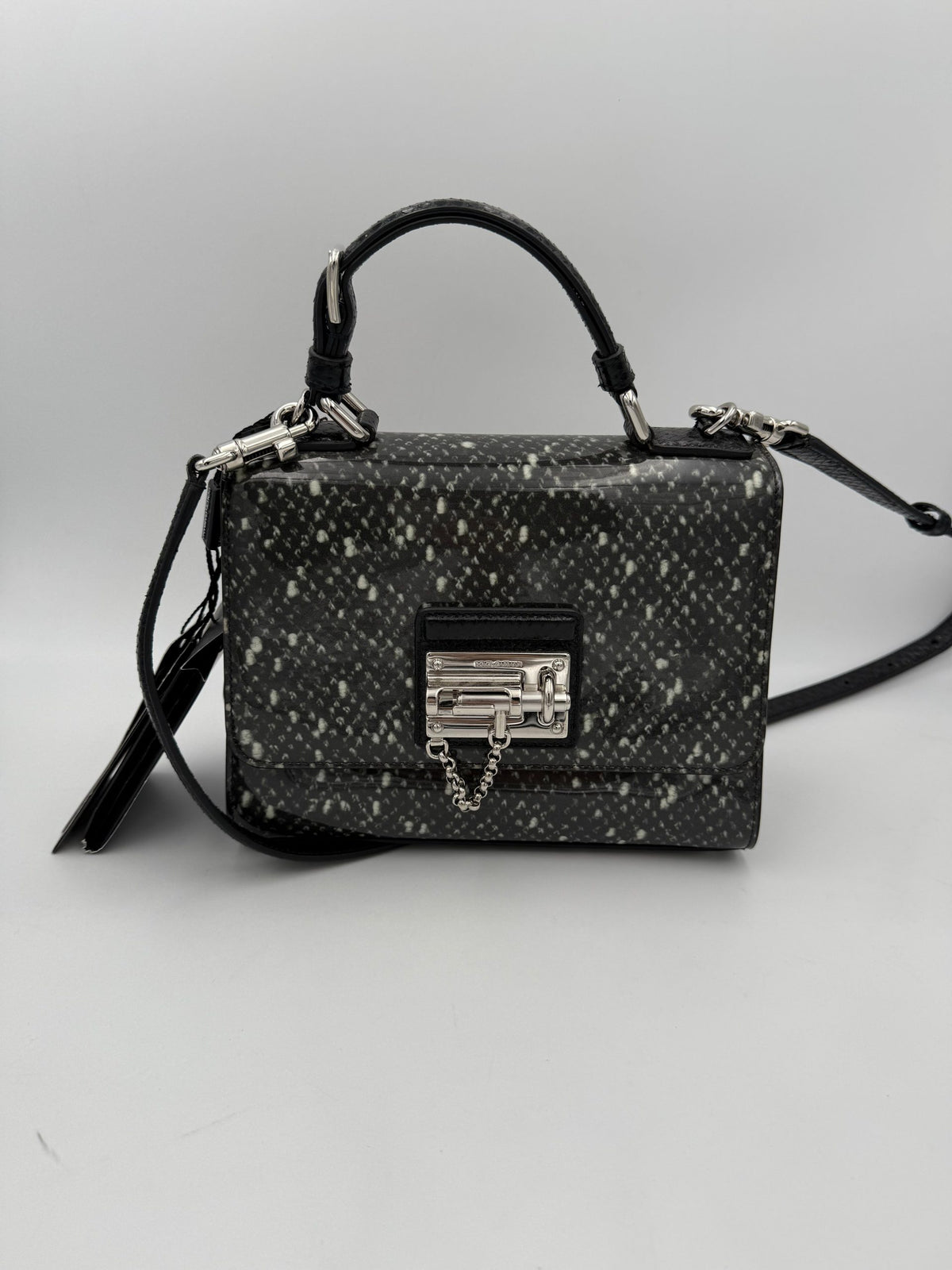 Dolce & Gabbana Bolso De Mano Monica De Pitón Y Acabado Lacado