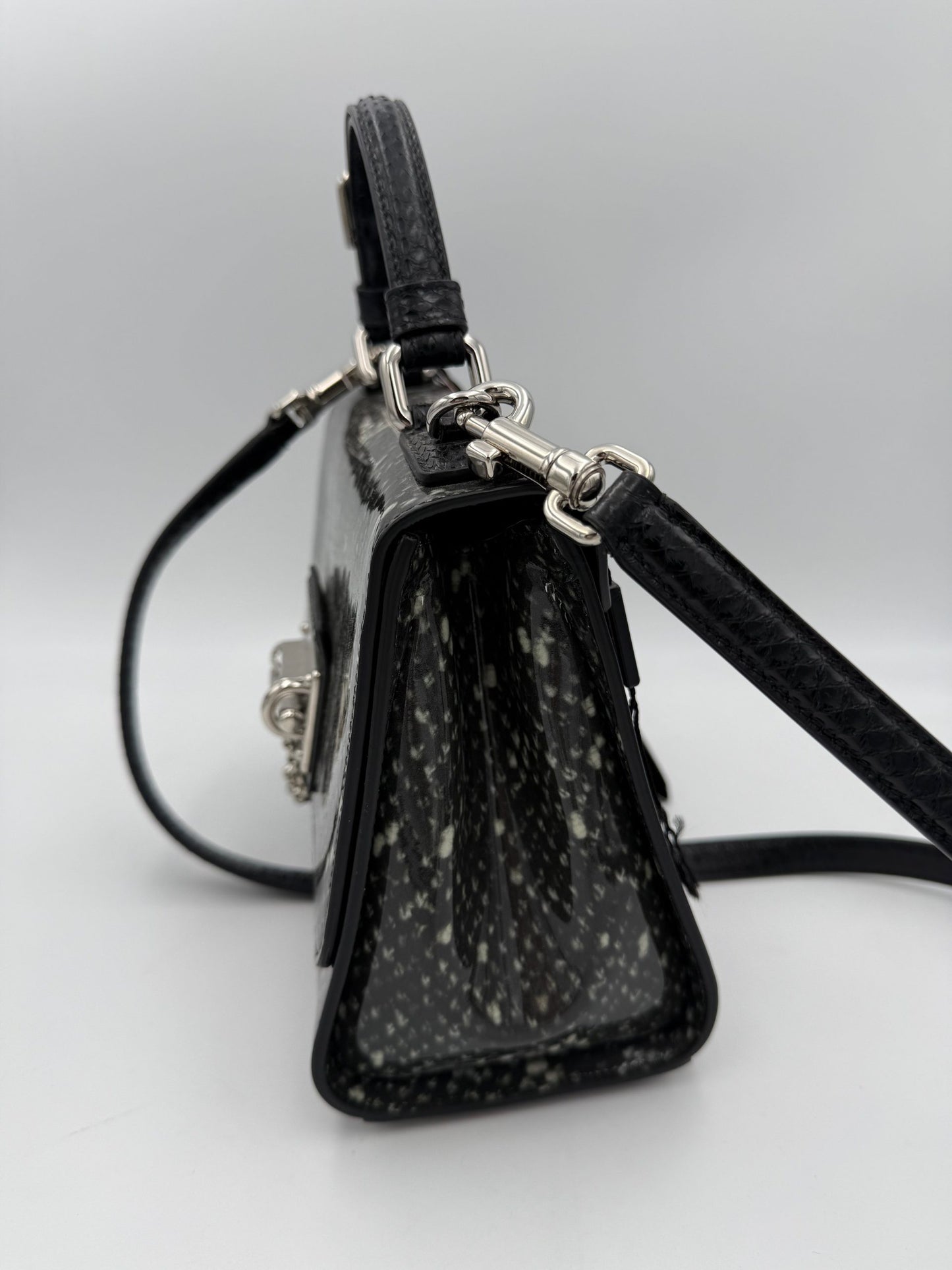 Dolce & Gabbana Bolso De Mano Monica De Pitón Y Acabado Lacado
