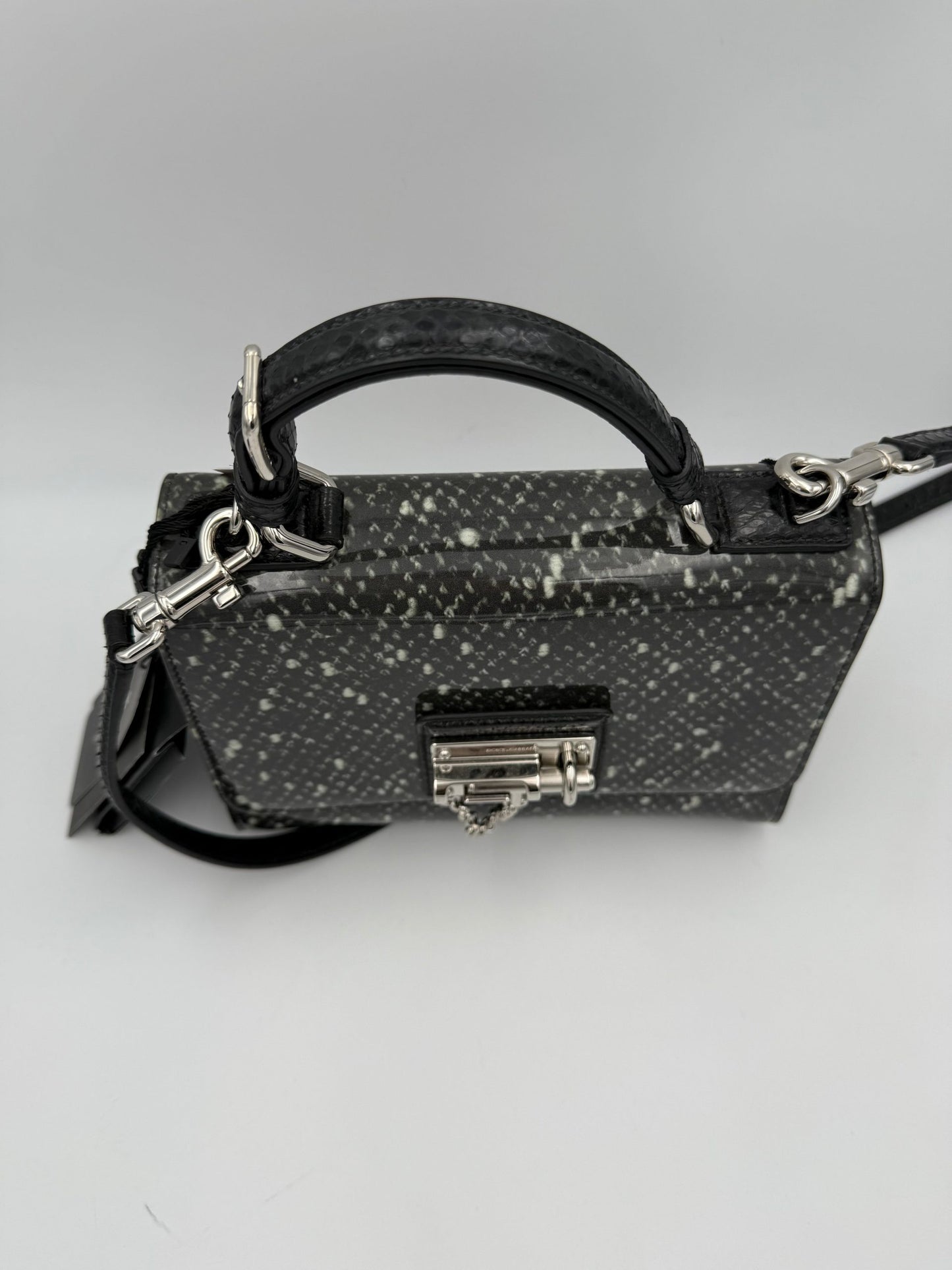 Dolce & Gabbana Bolso De Mano Monica De Pitón Y Acabado Lacado