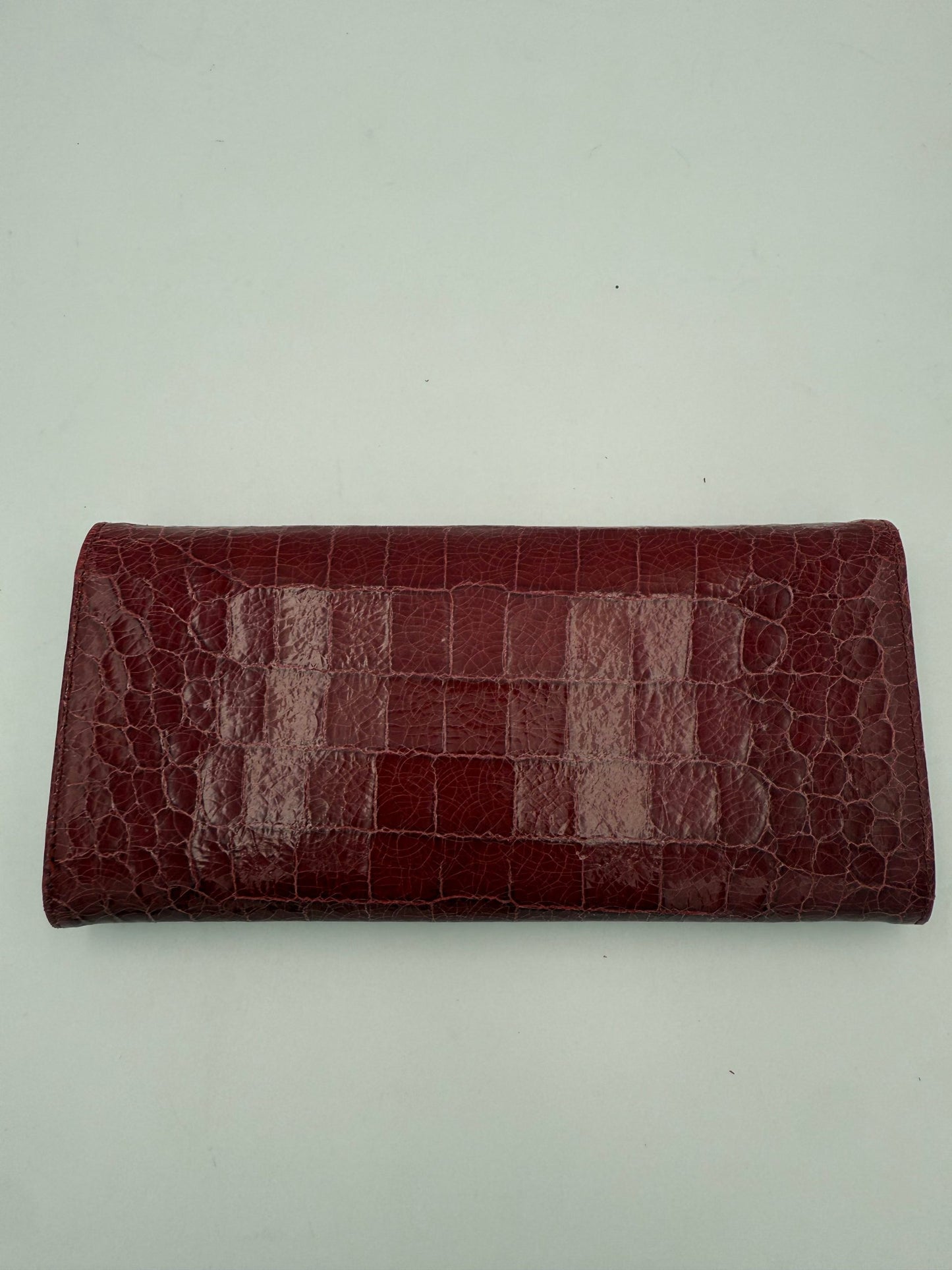 Portefeuille Miu Miu Rouge en Cuir Imprimé Croco