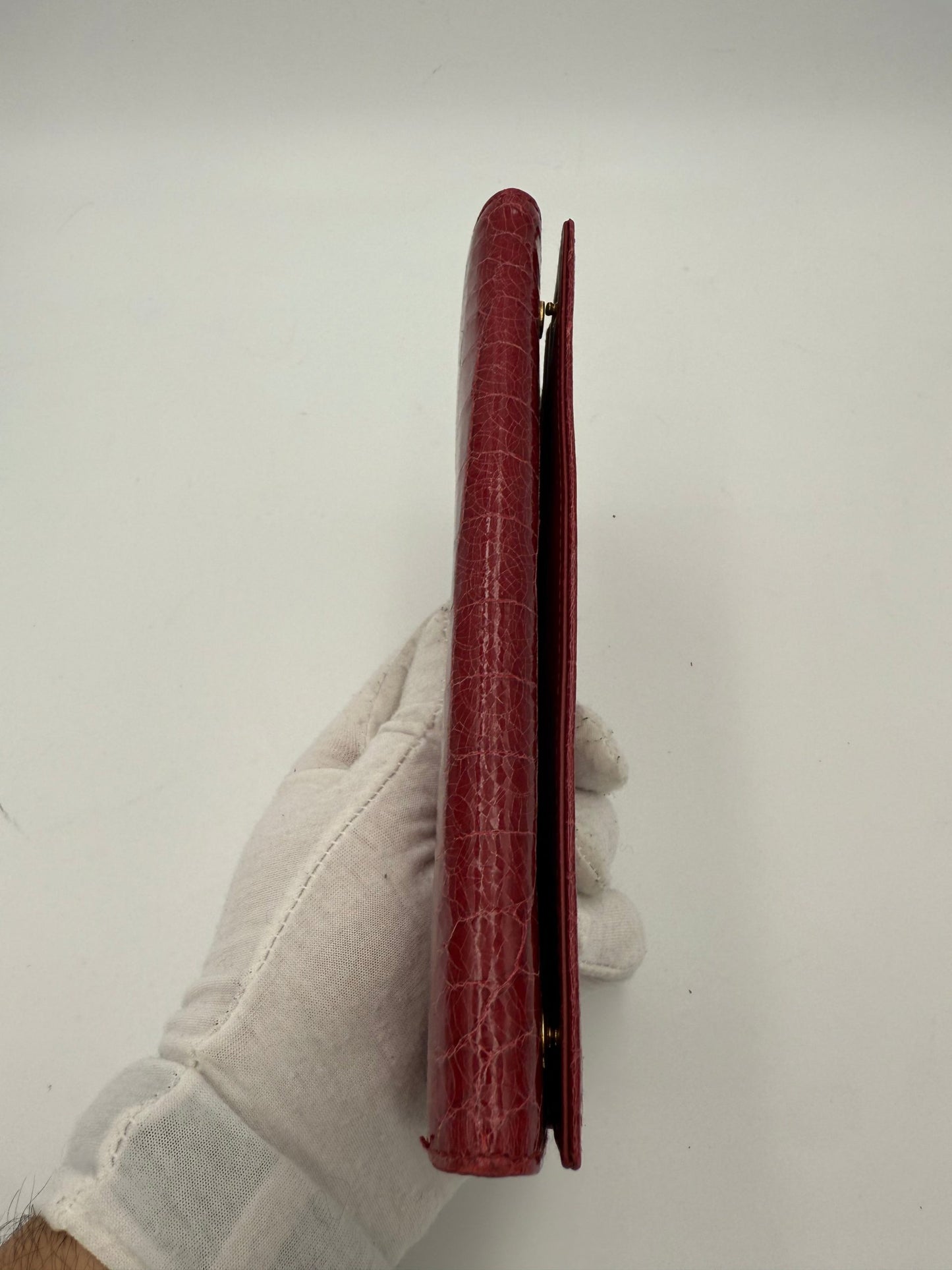 Portefeuille Miu Miu Rouge en Cuir Imprimé Croco