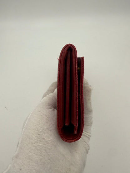 Portefeuille Miu Miu Rouge en Cuir Imprimé Croco