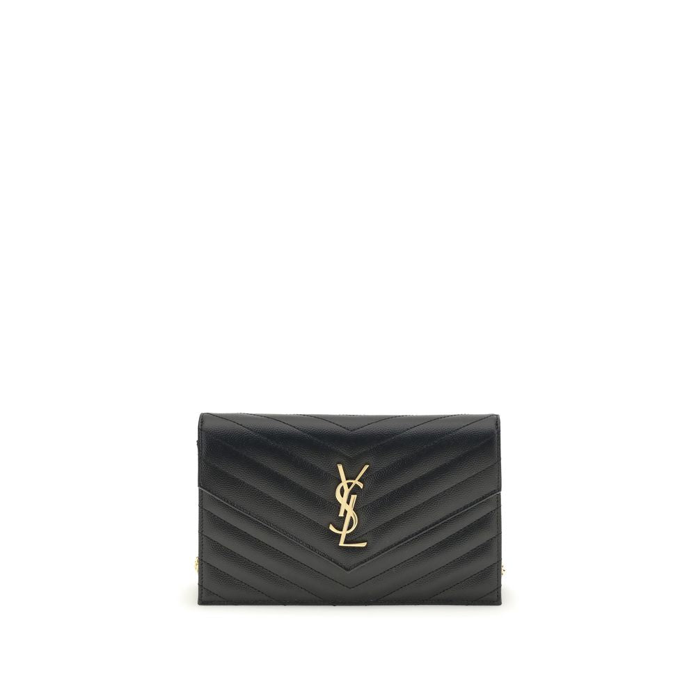 Portefeuille Saint Laurent noir en cuir de veau Bos Taurus