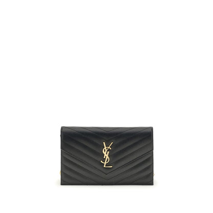Portefeuille Saint Laurent noir en cuir de veau Bos Taurus