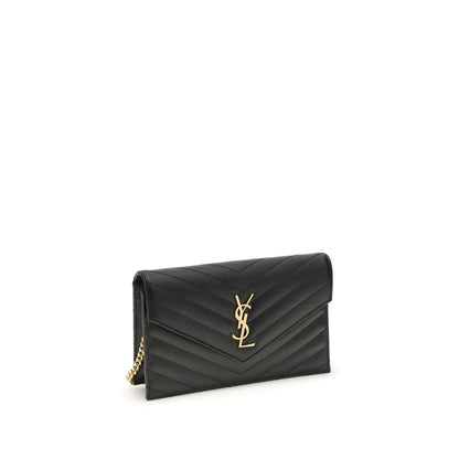 Portefeuille Saint Laurent noir en cuir de veau Bos Taurus