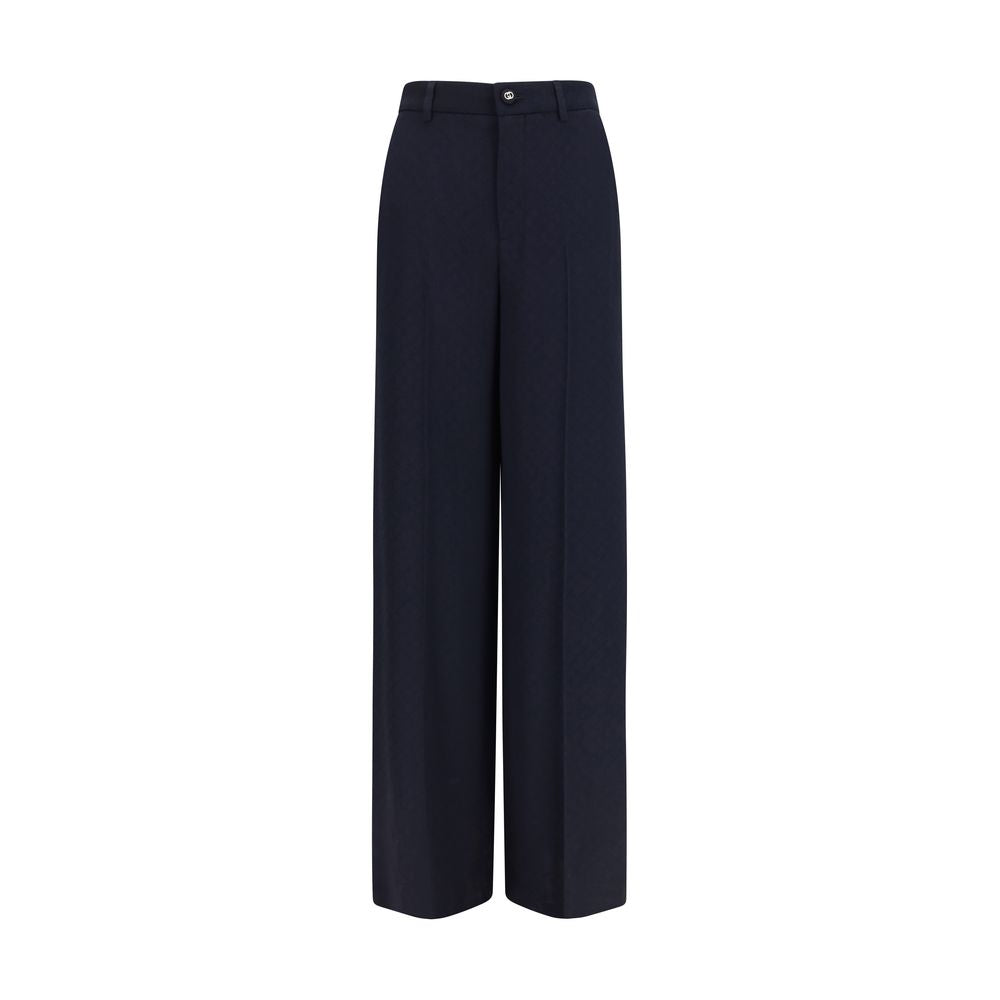 Pantalon décontracté en viscose bleu Gucci