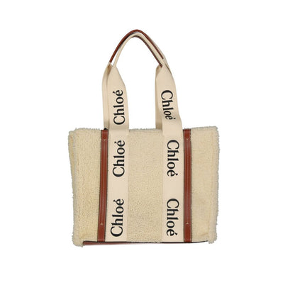Bolso Tote Chloé En Piel Lanuda Beige Con Acabado Refinado
