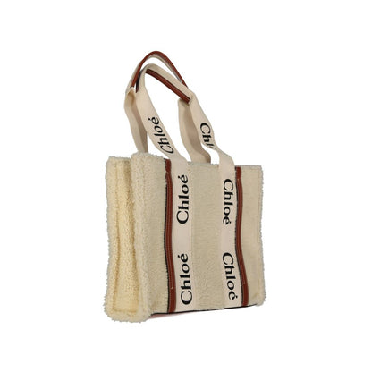 Bolso Tote Chloé En Piel Lanuda Beige Con Acabado Refinado